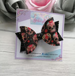 Fine glitter skull bow