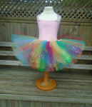 Rainbow sparkle tutu dress