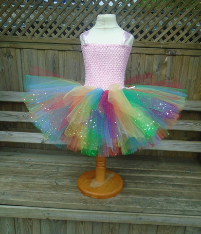 Rainbow sparkle tutu dress