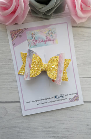 Glitter and leatherette bow