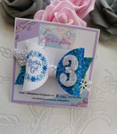 Frozen princess Birthday girl bow