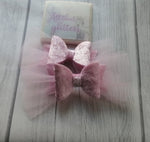 Velvet and tulle bow