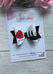 Poppy and soldier printed bow