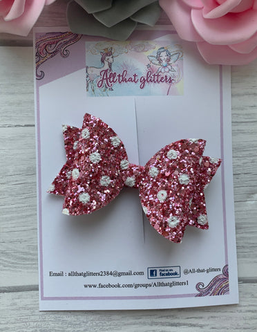 Pink spotty bow